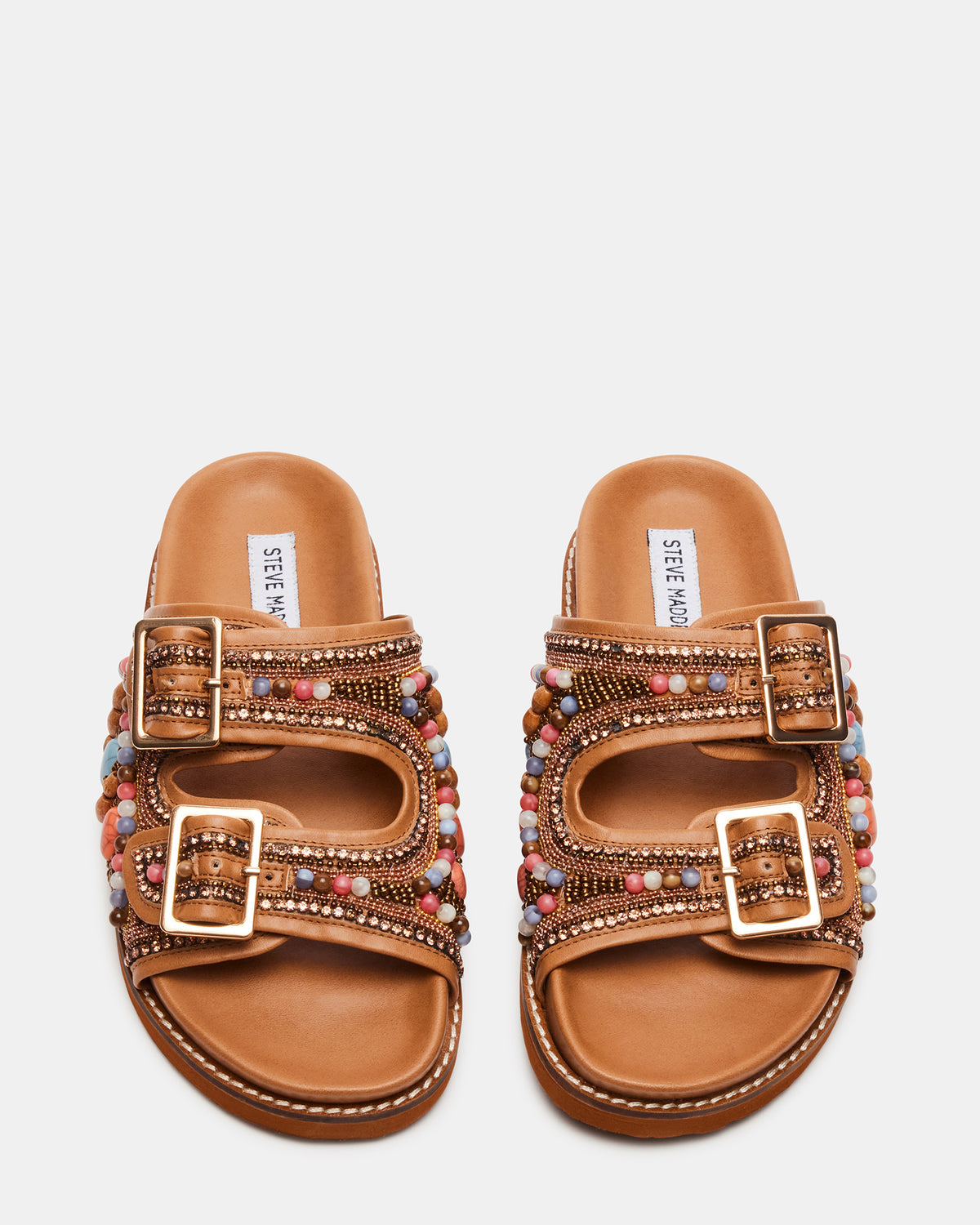 CABO Multi Beaded Footbed Slide | Women's Sandals | Steve Madden Customer Favorite