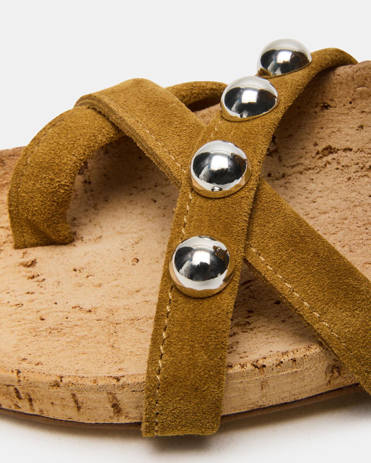 KELSO Olive Suede Flatform Strappy Studded Women's Sandal | Steve Madden Best Price