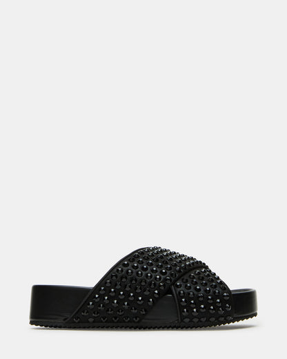 AVENDRA Black Multi Flatform Slide Women's Sandal | Steve Madden Popular