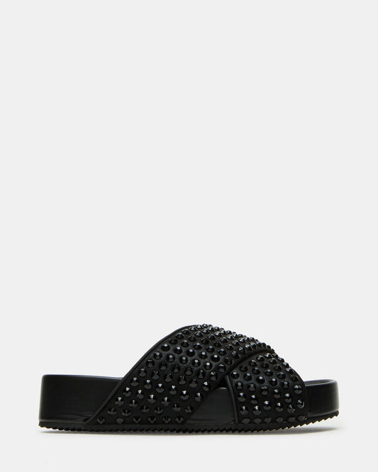 AVENDRA Black Multi Flatform Slide Women's Sandal | Steve Madden Popular