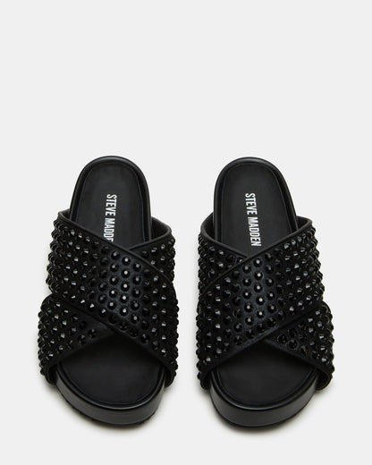 AVENDRA Black Multi Flatform Slide Women's Sandal | Steve Madden Popular