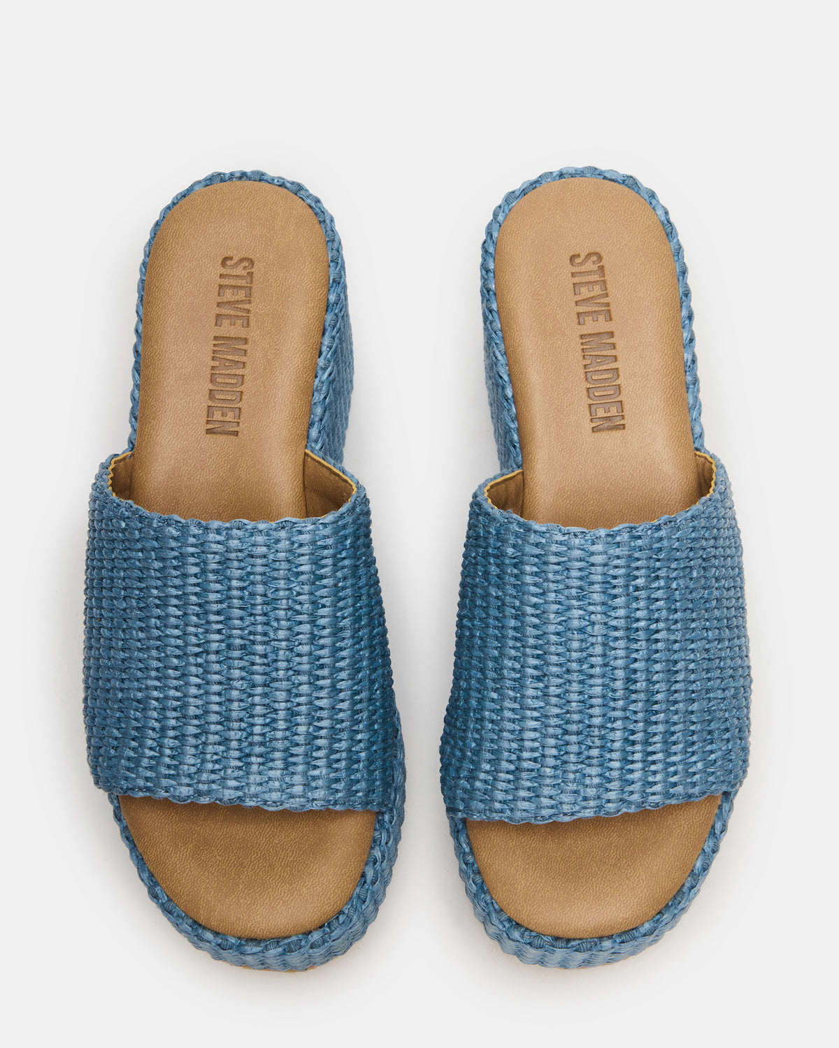 JETTY Blue Raffia Platform Wedge Women's Sandal | Steve Madden Recommended
