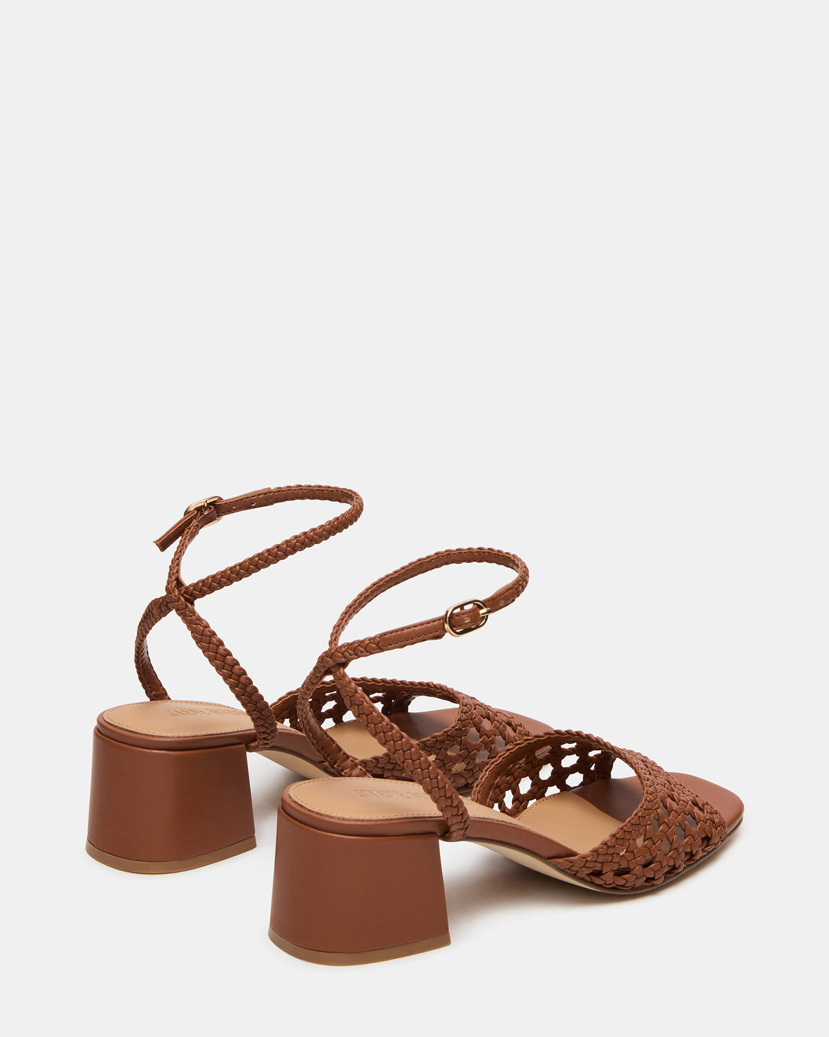 SOLEIL Tan Square-Toe Woven Women's Sandal | Steve Madden Classic