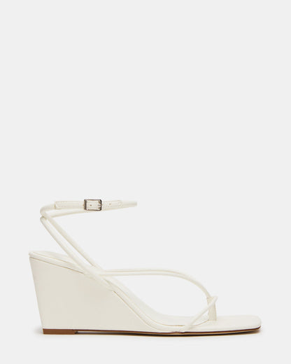 APPA White Square-Toe Strappy Wedge Women's Sandal | Steve Madden Latest
