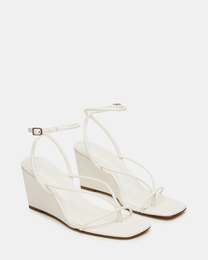 APPA White Square-Toe Strappy Wedge Women's Sandal | Steve Madden Latest