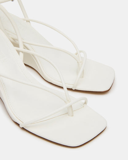 APPA White Square-Toe Strappy Wedge Women's Sandal | Steve Madden Latest