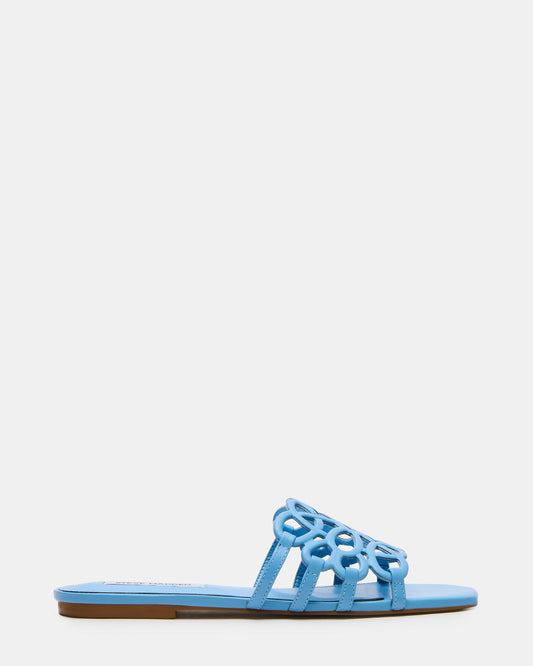 LOTUS Blue Leather Square-Toe Slide Women's Sandal | Steve Madden Popular