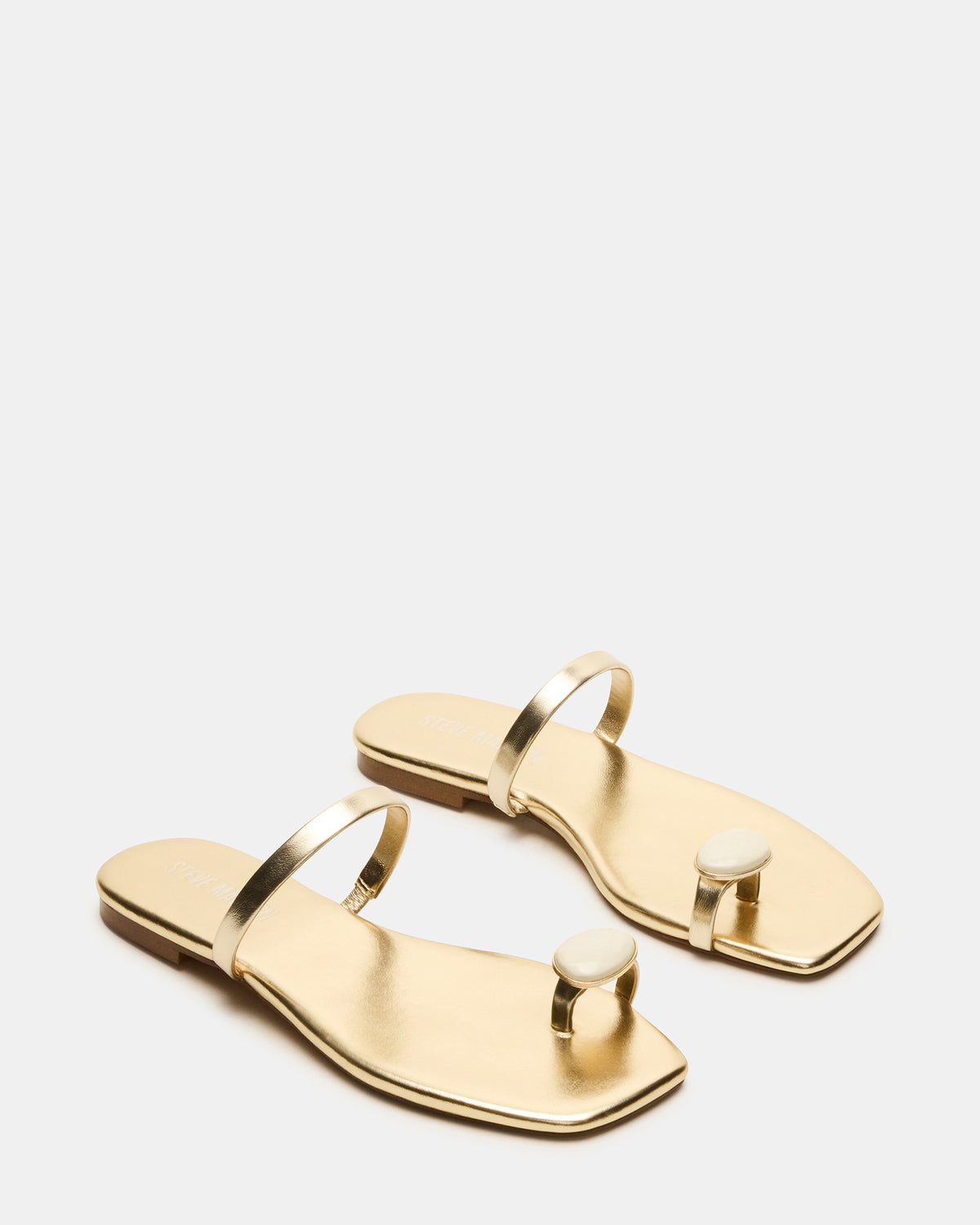 TAMARA Gold Flat Square-Toe Women's Sandal | Steve Madden Special Offer