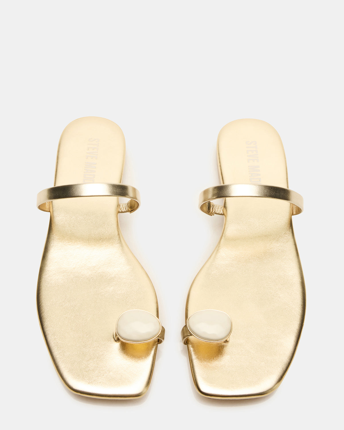 TAMARA Gold Flat Square-Toe Women's Sandal | Steve Madden Special Offer