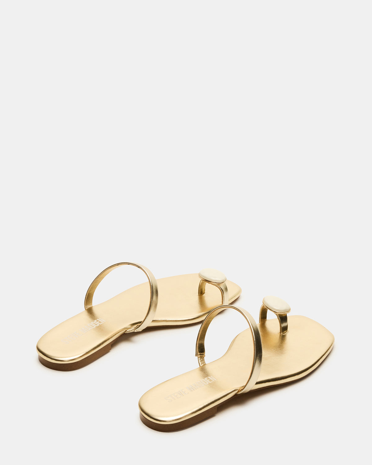 TAMARA Gold Flat Square-Toe Women's Sandal | Steve Madden Special Offer