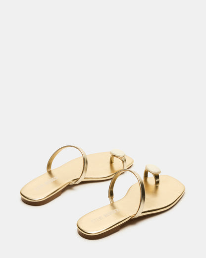 TAMARA Gold Flat Square-Toe Women's Sandal | Steve Madden Special Offer