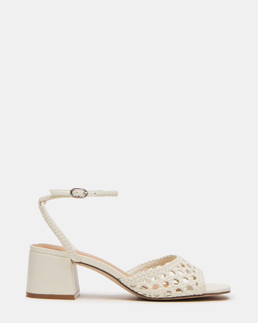 SOLEIL Bone Square-Toe Woven Women's Sandal | Steve Madden Top Pick