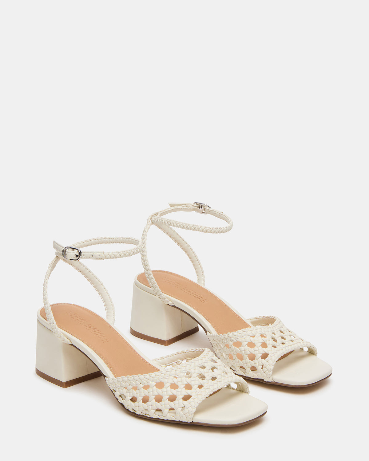 SOLEIL Bone Square-Toe Woven Women's Sandal | Steve Madden Top Pick