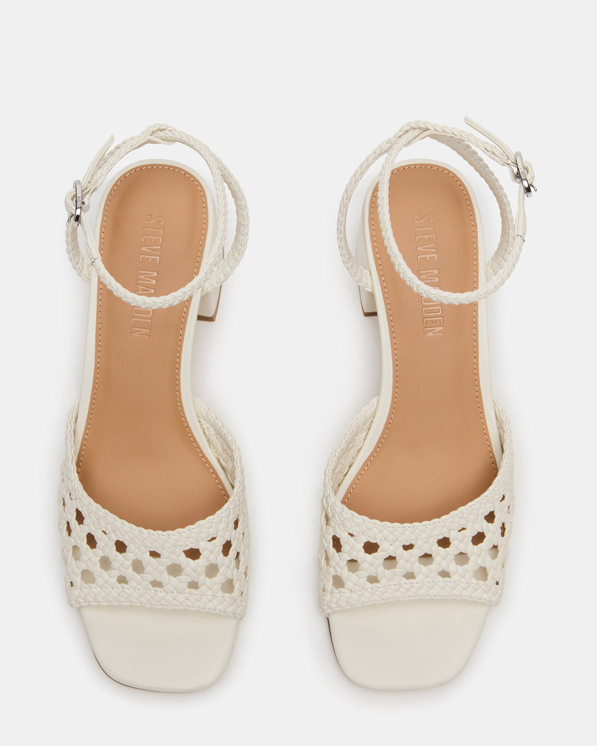 SOLEIL Bone Square-Toe Woven Women's Sandal | Steve Madden Top Pick