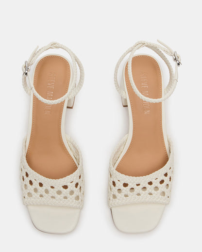 SOLEIL Bone Square-Toe Woven Women's Sandal | Steve Madden Top Pick