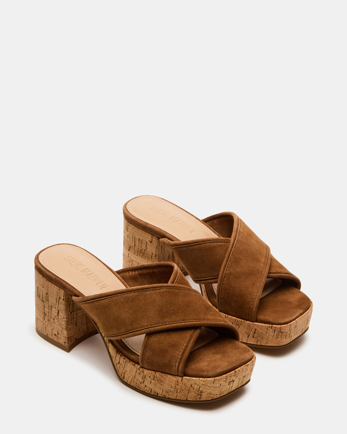 MARSDEN Chestnut Suede Women's Platform Square-Toe Mule Sandal | Steve Madden Top Pick