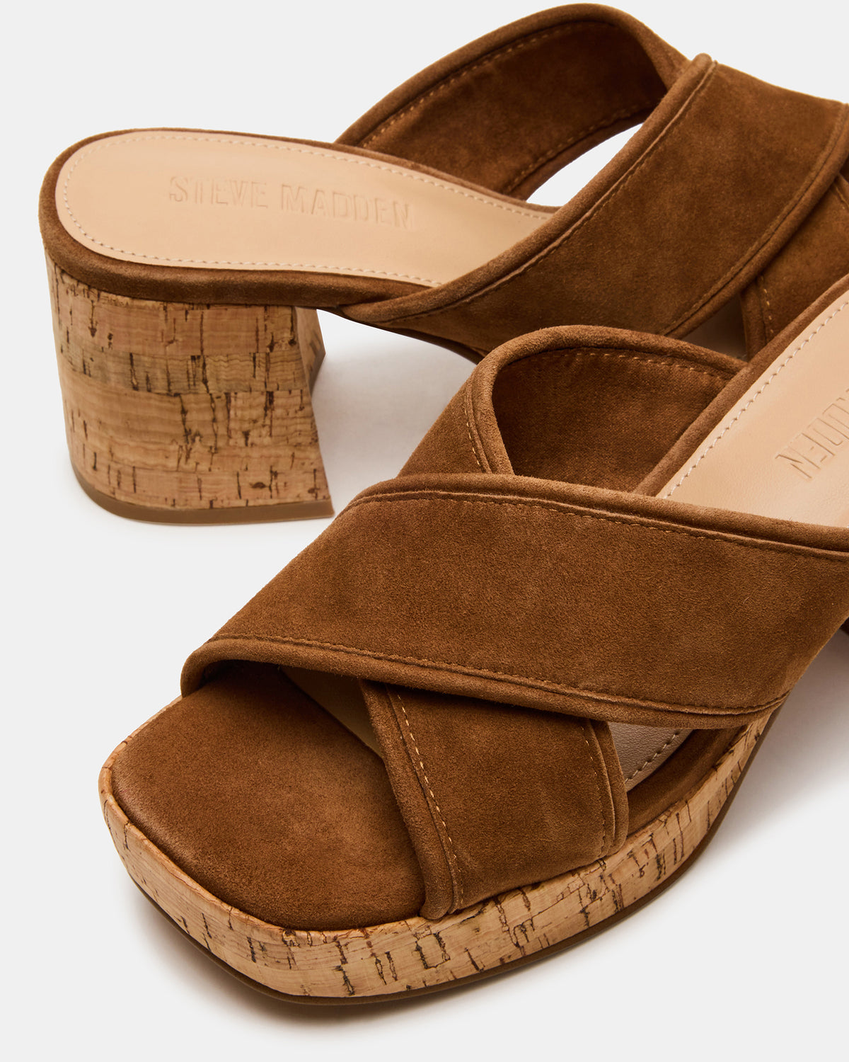 MARSDEN Chestnut Suede Women's Platform Square-Toe Mule Sandal | Steve Madden Top Pick