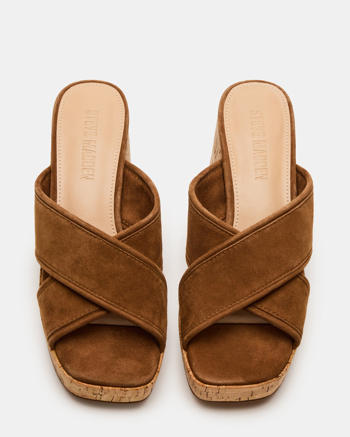 MARSDEN Chestnut Suede Women's Platform Square-Toe Mule Sandal | Steve Madden Top Pick