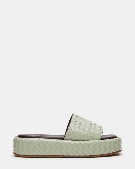 BEACHY Quilted Pistachio Platform Slide Women's Sandal | Steve Madden Popular
