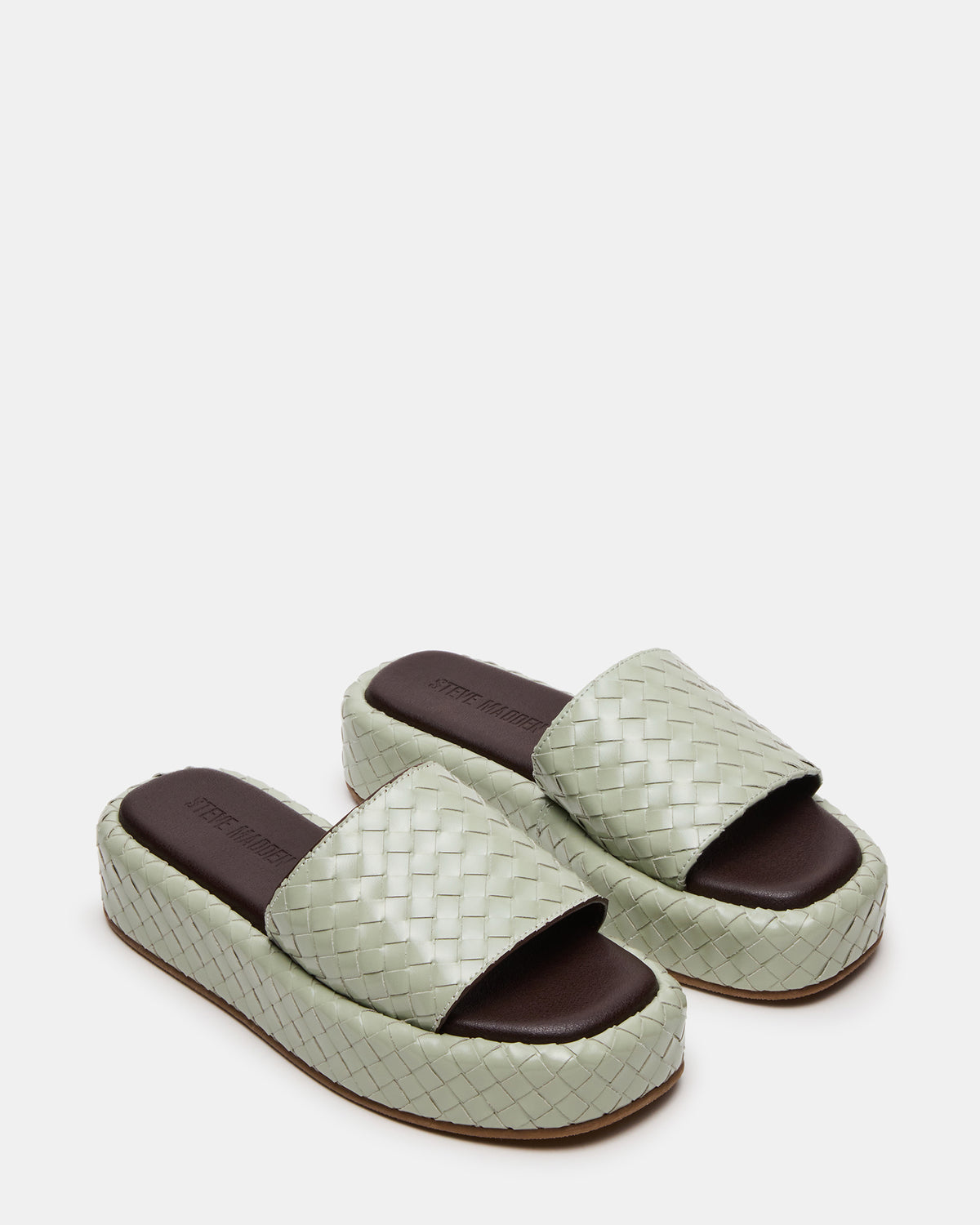 BEACHY Quilted Pistachio Platform Slide Women's Sandal | Steve Madden Popular