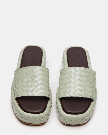 BEACHY Quilted Pistachio Platform Slide Women's Sandal | Steve Madden Popular