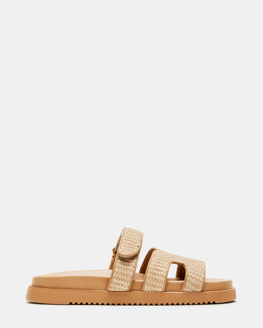 MAYVEN Natural Raffia Flatform Slide Women's Sandal | Steve Madden Hot Sale
