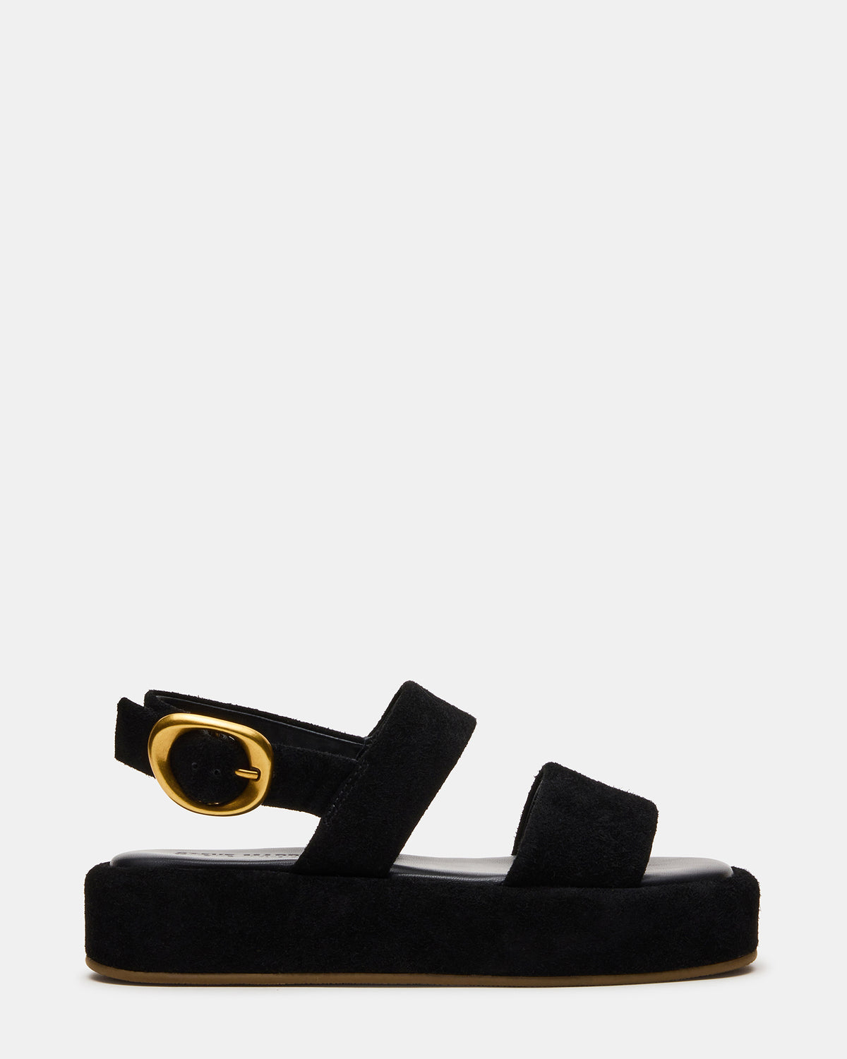 BARONI Black Suede Square-Toe Platform Women's Sandals | Steve Madden Best Seller