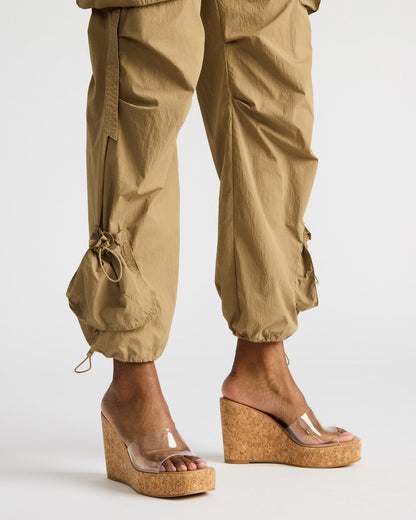 CAYMAN Clear Platform Square-Toe Wedge Women's Sandal | Steve Madden Customer Favorite