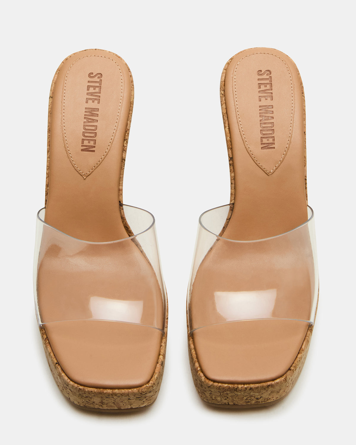 CAYMAN Clear Platform Square-Toe Wedge Women's Sandal | Steve Madden Customer Favorite