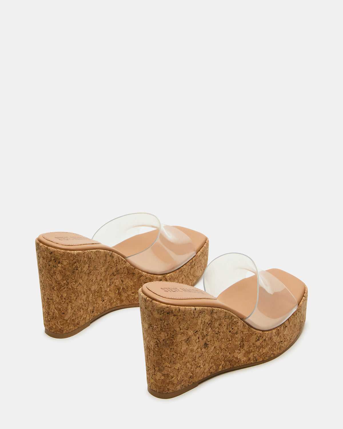 CAYMAN Clear Platform Square-Toe Wedge Women's Sandal | Steve Madden Customer Favorite