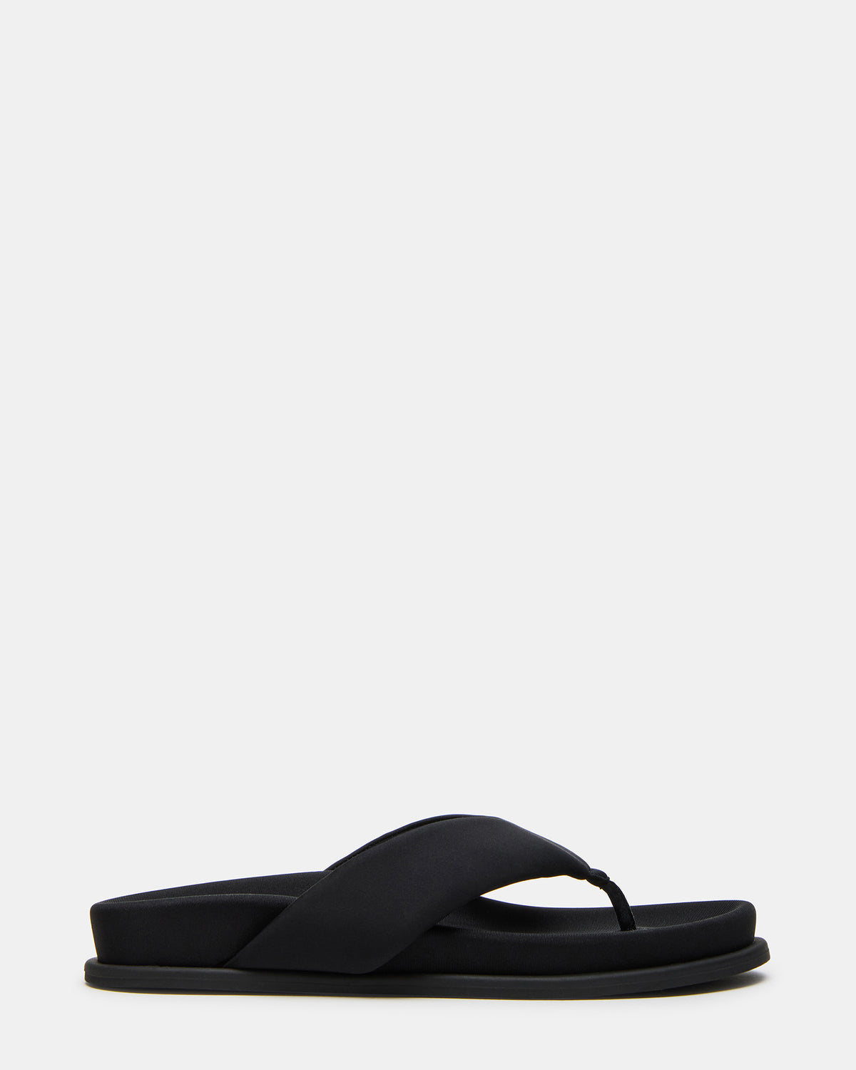ZINNIA Black Women's Thong Footbed Sandal | Steve Madden Exclusive