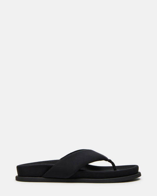ZINNIA Black Women's Thong Footbed Sandal | Steve Madden Exclusive