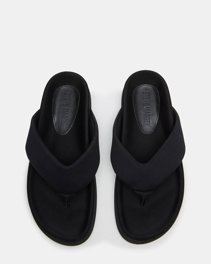ZINNIA Black Women's Thong Footbed Sandal | Steve Madden Exclusive