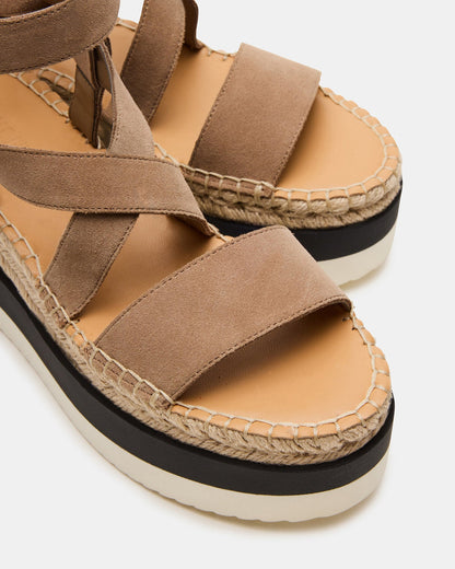 SOREN Taupe Suede Women's Espadrille Sandal | Steve Madden Signature
