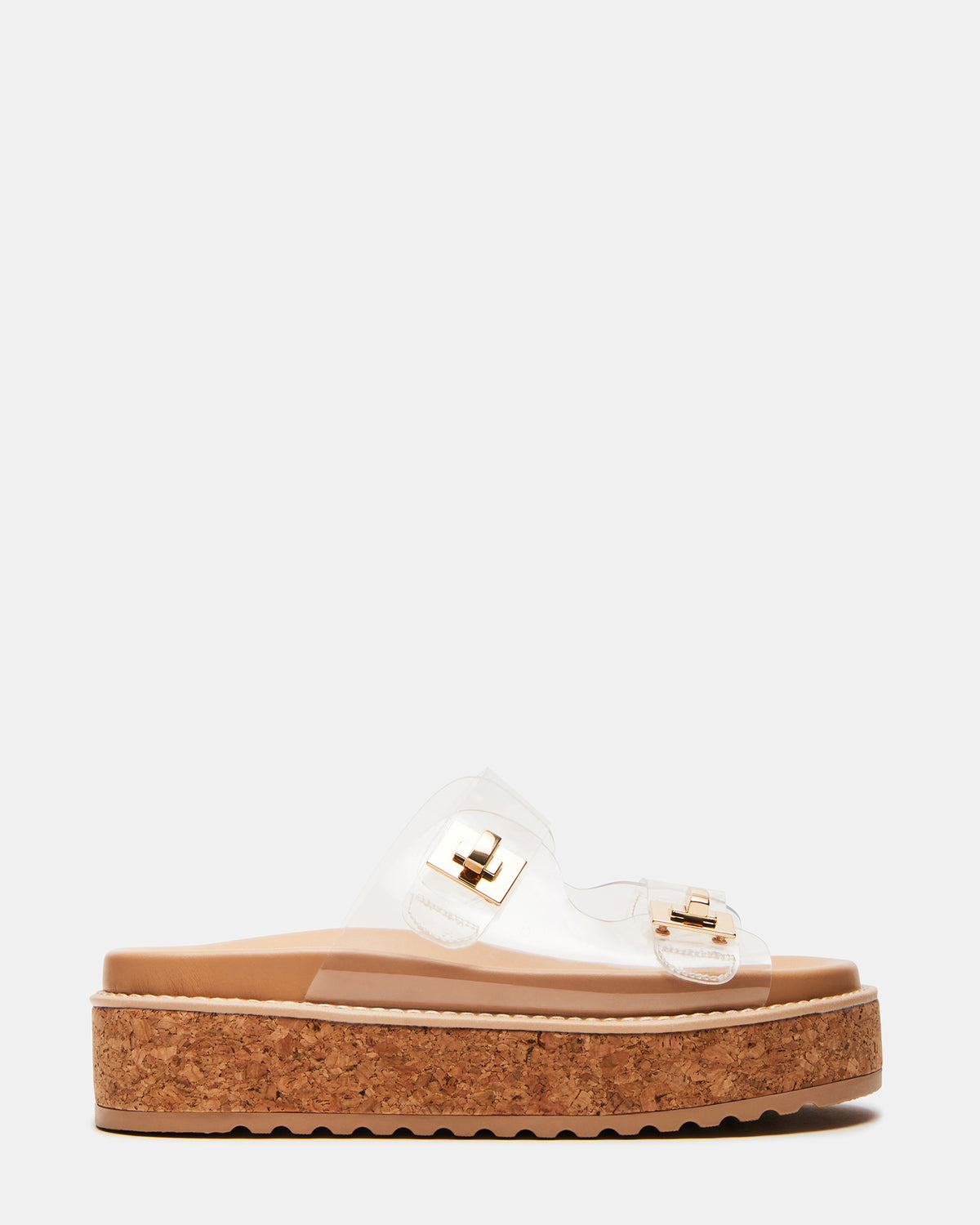 BIGSCHMONA Clear Suede Women's Platform Slide Sandal | Steve Madden Essential