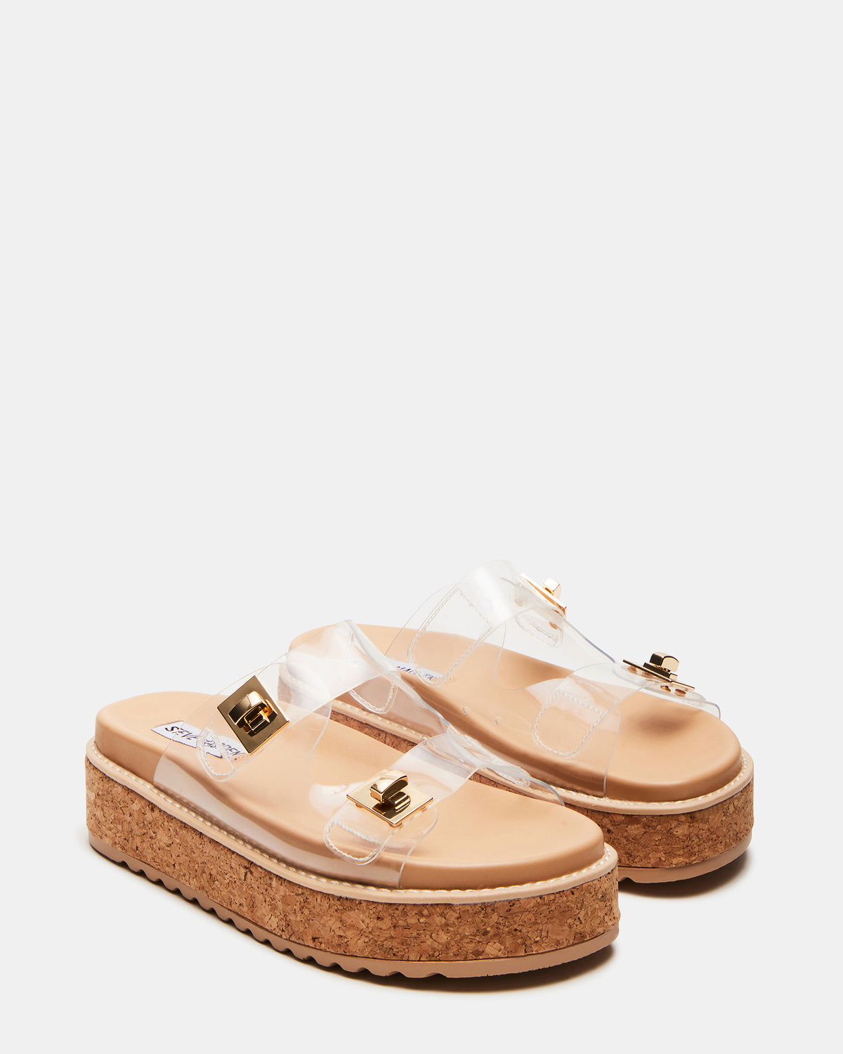 BIGSCHMONA Clear Suede Women's Platform Slide Sandal | Steve Madden Essential