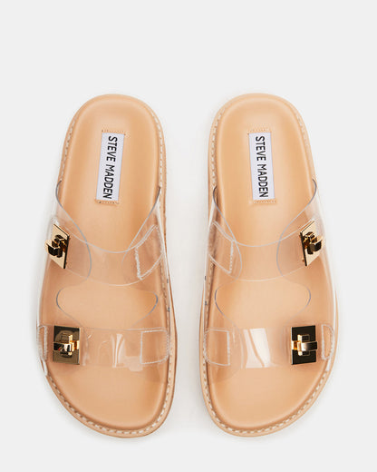 BIGSCHMONA Clear Suede Women's Platform Slide Sandal | Steve Madden Essential