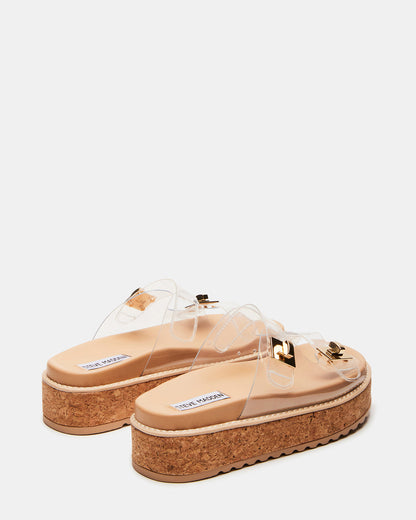 BIGSCHMONA Clear Suede Women's Platform Slide Sandal | Steve Madden Essential