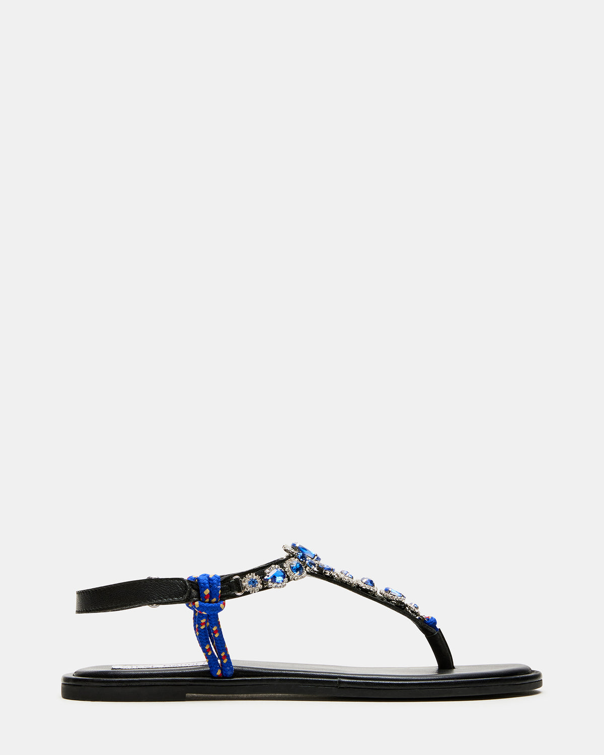 SOLITA Blue Multi Rhinestone Ornament Thong Sandal | Women's Sandals | Steve Madden Essential