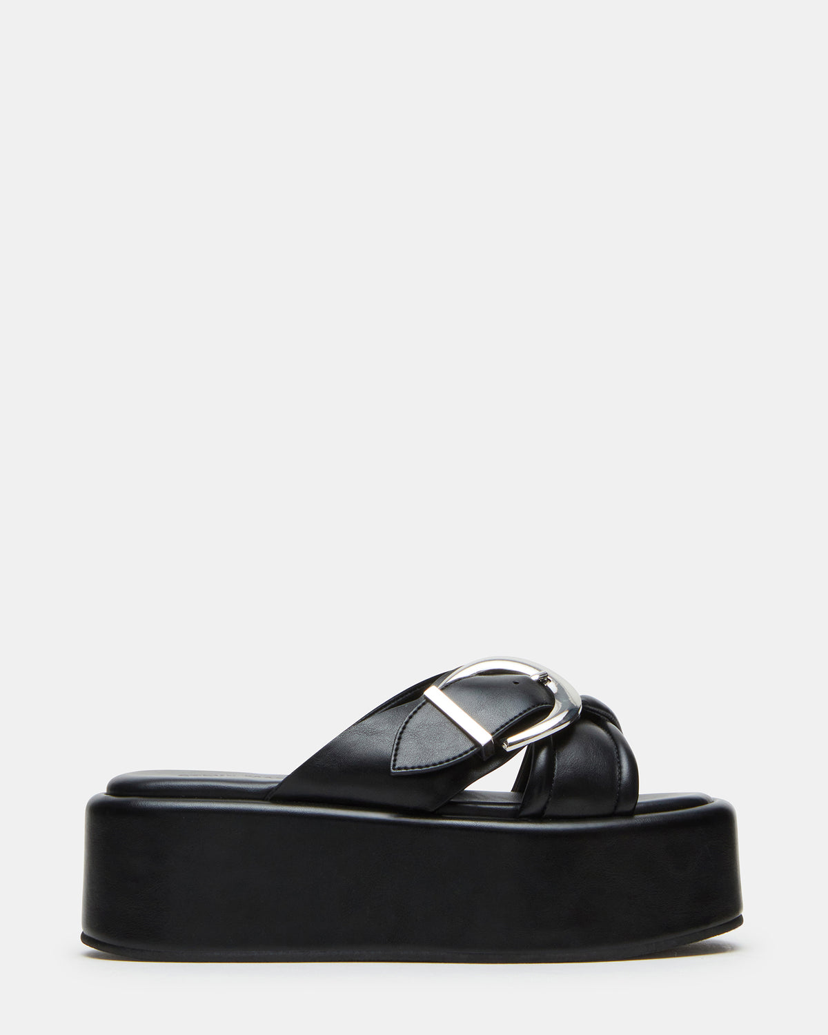 CYPHER Black Women's Platform Square Toe Sandal | Steve Madden Best Price