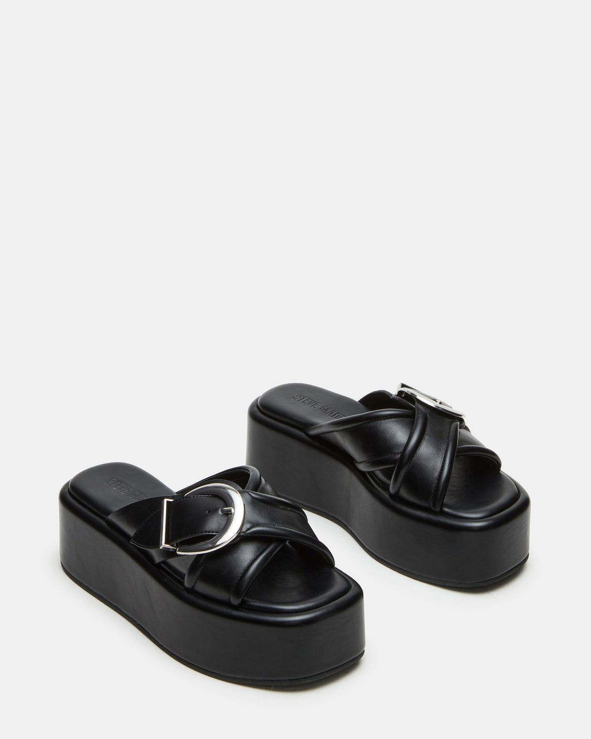 CYPHER Black Women's Platform Square Toe Sandal | Steve Madden Best Price