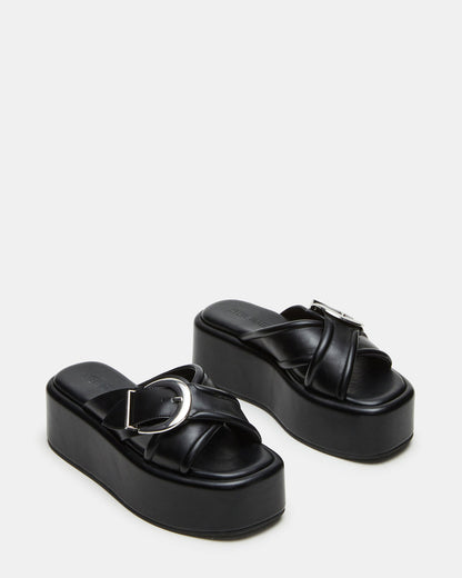 CYPHER Black Women's Platform Square Toe Sandal | Steve Madden Best Price