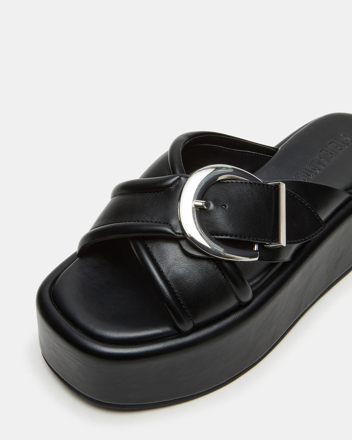 CYPHER Black Women's Platform Square Toe Sandal | Steve Madden Best Price