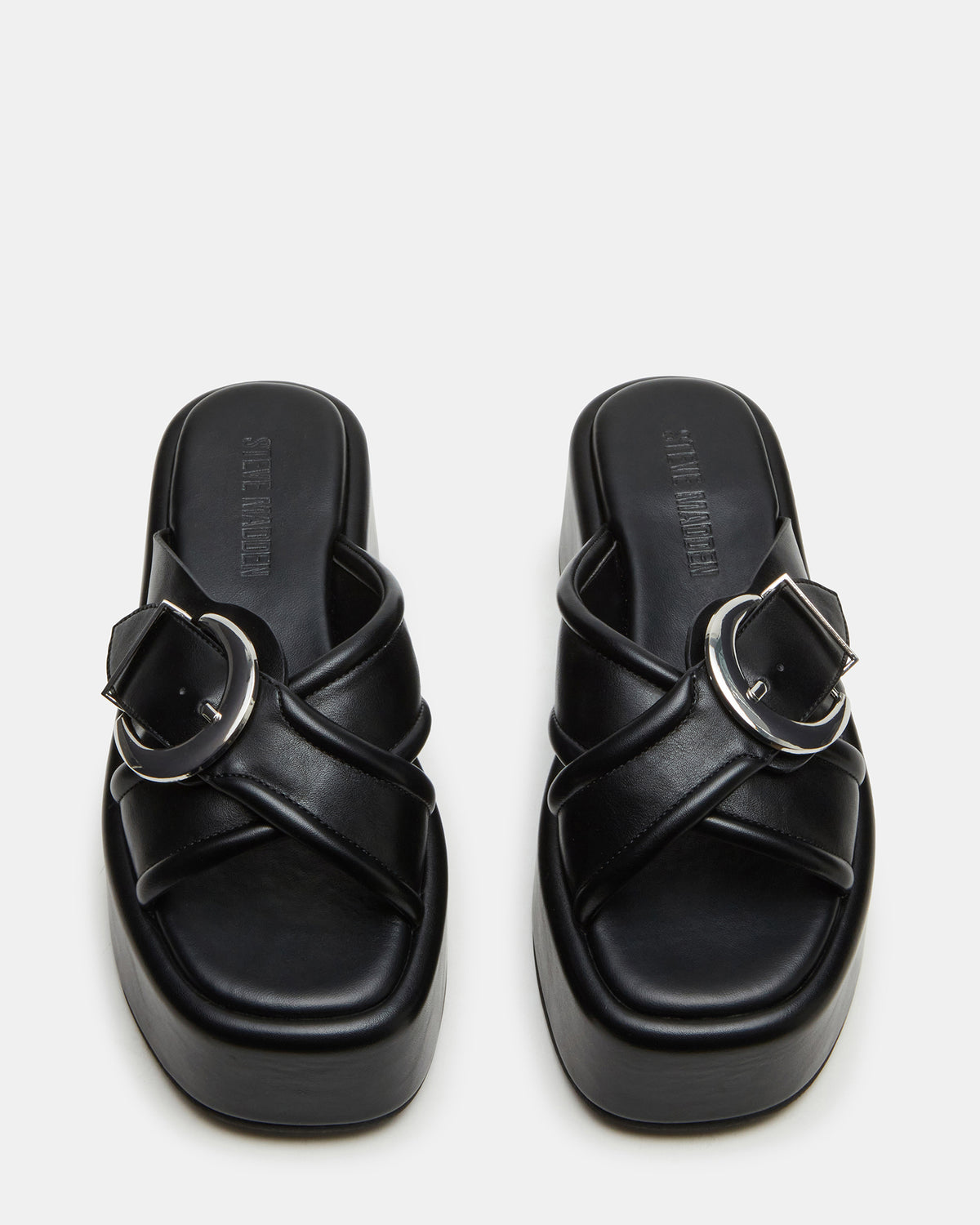 CYPHER Black Women's Platform Square Toe Sandal | Steve Madden Best Price