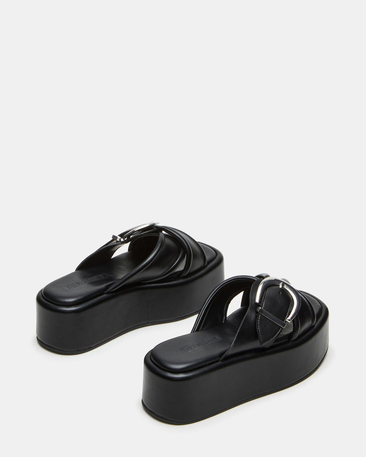 CYPHER Black Women's Platform Square Toe Sandal | Steve Madden Best Price