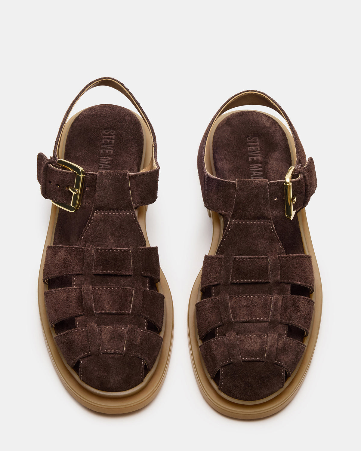TOPE Chocolate Brown Suede Strappy Fisherman Women's Sandal | Steve Madden Exclusive