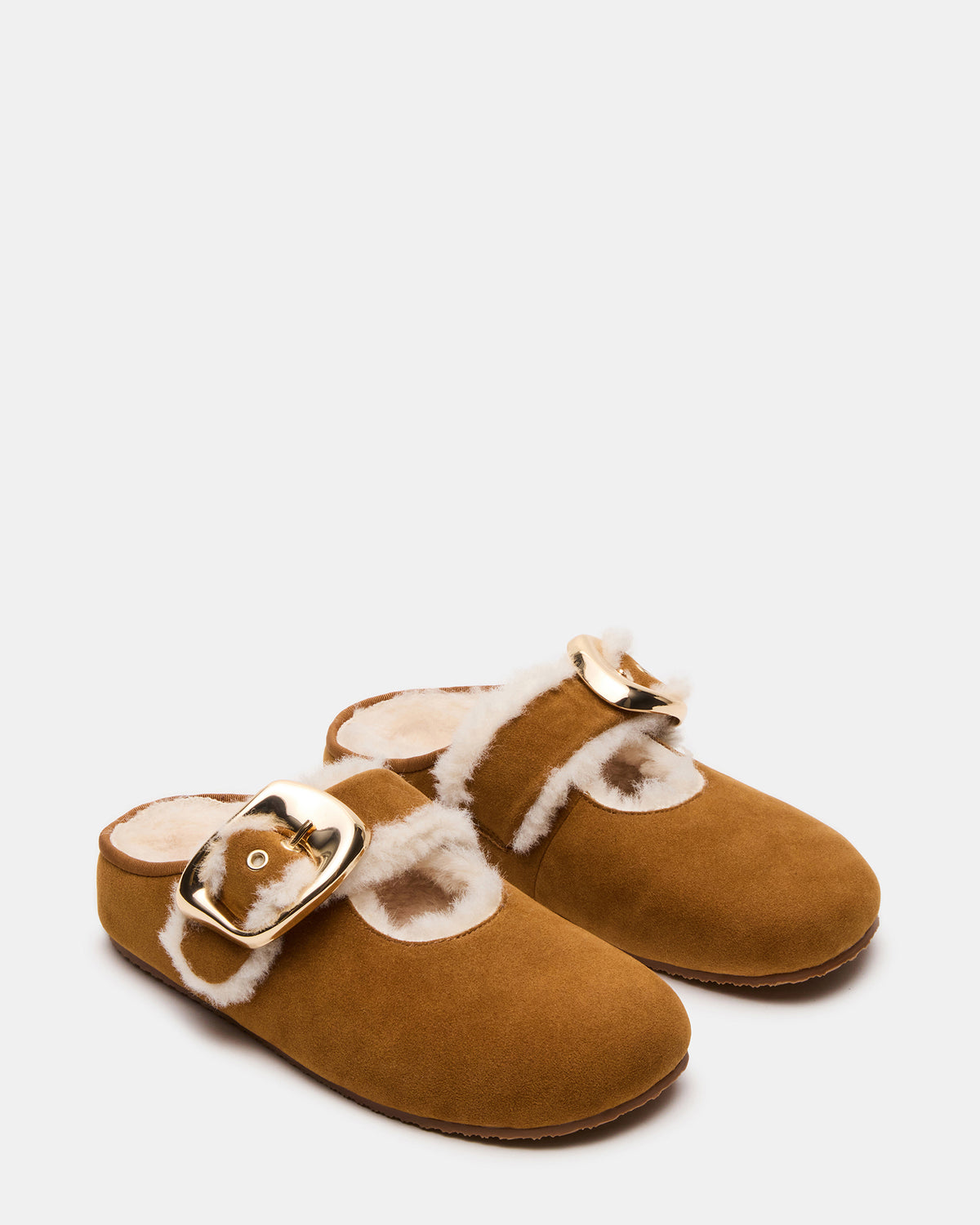CLOUDY Chestnut Slip-On Mule Mary Jane Faux Fur Women's Flat | Steve Madden Smart Buy