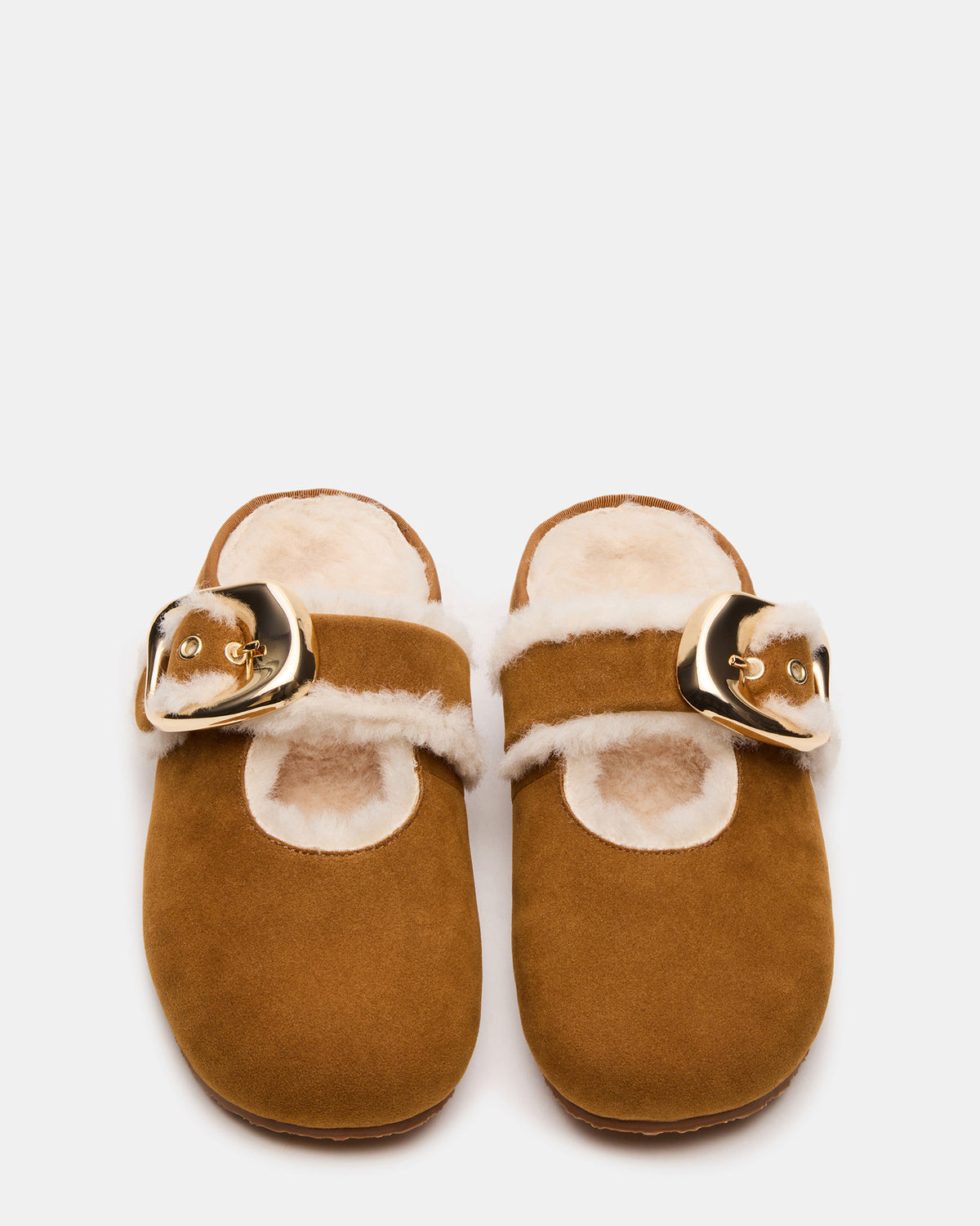 CLOUDY Chestnut Slip-On Mule Mary Jane Faux Fur Women's Flat | Steve Madden Smart Buy