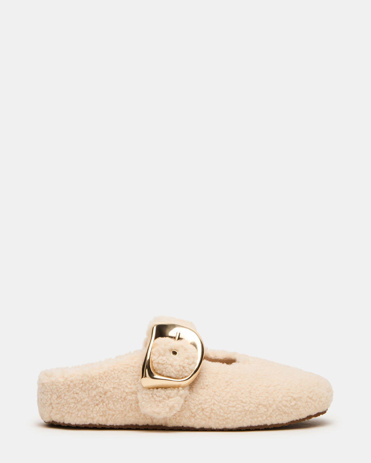 CLOUDY Natural Slip-On Mule Mary Jane Faux Fur Women's Flat | Steve Madden Trusted