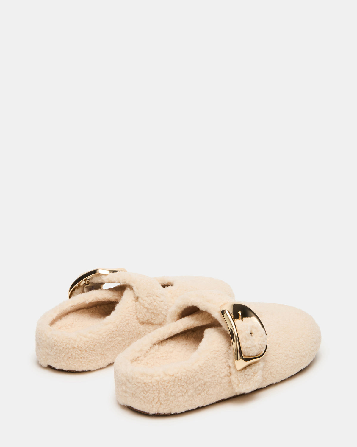 CLOUDY Natural Slip-On Mule Mary Jane Faux Fur Women's Flat | Steve Madden Trusted